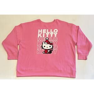 New Hello Kitty By Sanrio Christmas Crewneck Pullover Sweatshirt Size 2XL Pink